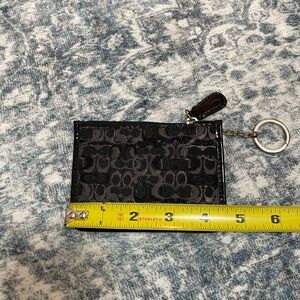 Coach Black & Gray Signature Wallet / Coin Purse Key Chain NWOT